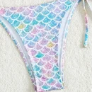 Shimmering Gradient Drawstring Bikini - High-End Metallic Beachwear for Women