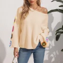 High Quality off shoulder Crocheted sweater Women's Sweaters long  sleeve women's top Order Small MOQ
