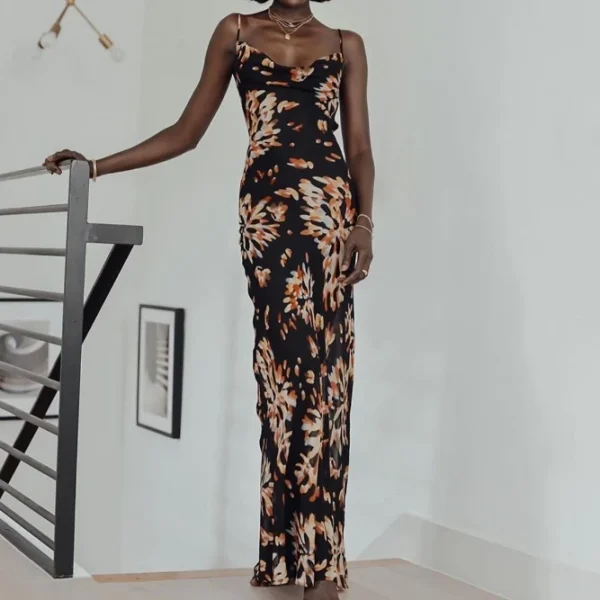 High Quality Digital printing Casual Dresses drawstring cut out sexy women's dress Order Small MOQ - Image 2