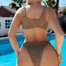 High Quality Bikinis and Beachwear drawstring Bikini Pleats and bows women's Swimwear Order Small MOQ