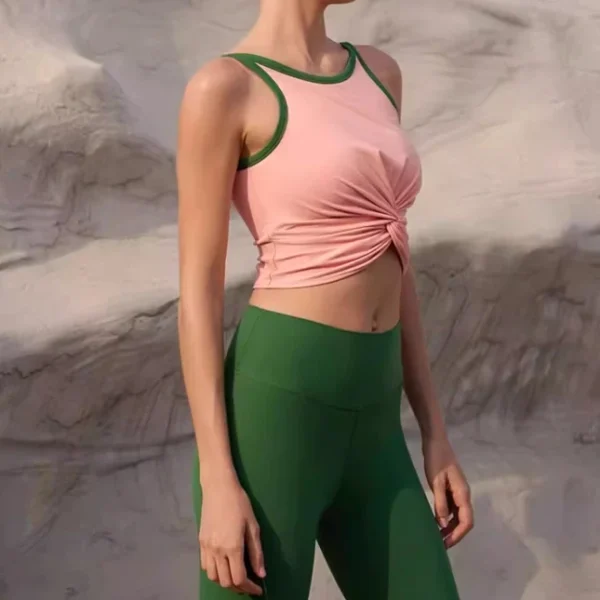 High Quality Yoga top crop top Fold knotting sportswear Sports Bra Women's workout vests Order Small MOQ - Image 3