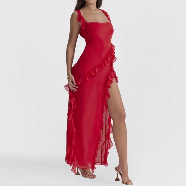 High Quality Women's holiday dress Solid color dress with large halter skirtwomen's dress Order Small MOQ - Image 2