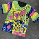 High Quality Women's holiday party sequin detail Creative pattern oversize women's shirt Order Small MOQ