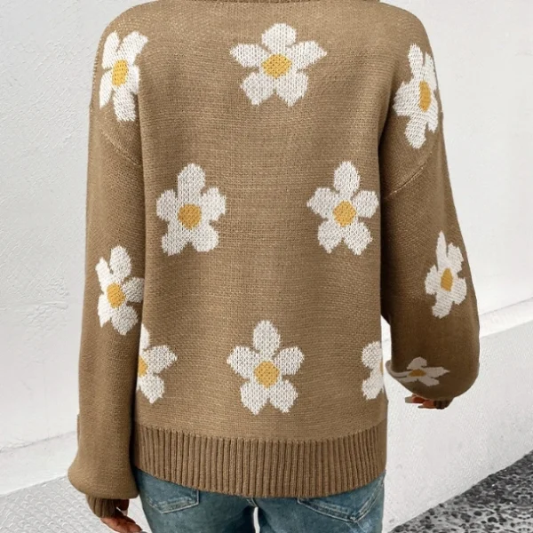 High Quality Casual Women's Sweaters s long sleeve Flower pattern women's top Order Small MOQ - Image 3