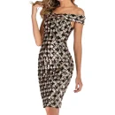 High Quality Women's holiday party dress sequin detail Plaid off shoulder women's dress Order Small MOQ