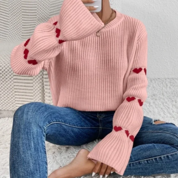 High Quality Turtleneck Women's Sweaters long sleeve Love print women's top Order Small MOQ - Image 4