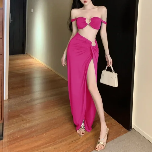 High Quality Women's vacation two piece set body con Pleated two piece set Women's suit Order Small MOQ - Image 3