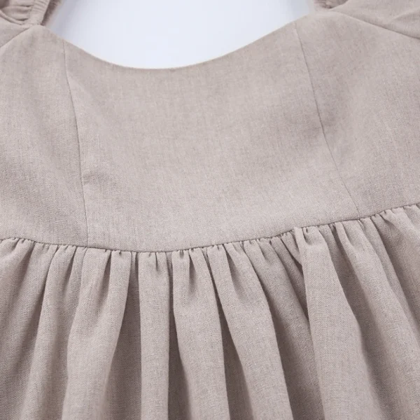 High Quality  Women Clothing organic cotton Square Neck Puff sleeve women's dress Order Small MOQ - Image 5