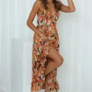 High Quality Holiday dress resort wear Beach dress flounce maxi dress women's dress Order Small MOQ
