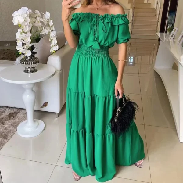 High Quality Y2K popular women's clothing Solid color dress large halter women's dress Order Small MOQ - Image 2