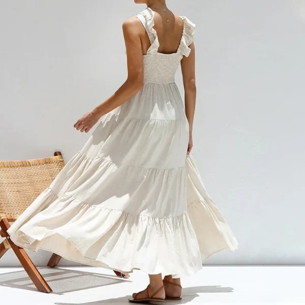 High Quality resort wear Women Clothing organic cotton maxi ruffled dress women's dress Order Small MOQ - Image 5