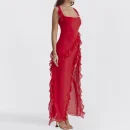 High Quality Women's holiday dress Solid color dress with large halter skirtwomen's dress Order Small MOQ