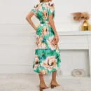 High Quality Women's holiday dress resort wear Subtropical print kneelength women's dress Order Small MOQ