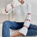 High Quality Turtleneck Women's Sweaters long sleeve Love print women's top Order Small MOQ