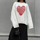 High Quality Turtleneck Women's Sweaters long sleeve Love print women's top Order Small MOQ