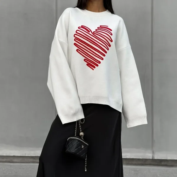 High Quality Turtleneck Women's Sweaters long sleeve Love print women's top Order Small MOQ