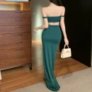 High Quality Women's vacation two piece set body con Pleated two piece set Women's suit Order Small MOQ