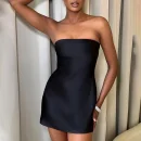 High Quality Polyester Women's dress Strapless cut out mini dresses women's dress Order Small MOQ