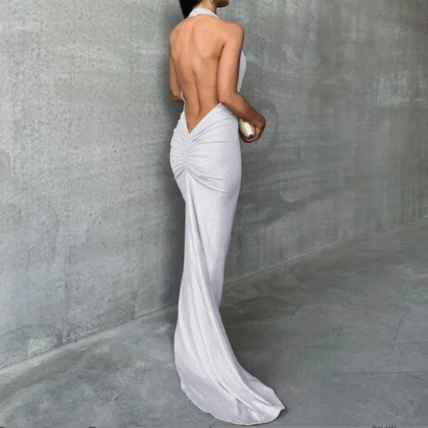 High Quality Women's holiday party dress halter open back maxi dress  women's dress Order Small MOQ - Image 4