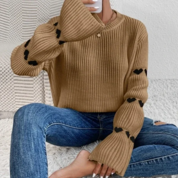 High Quality Turtleneck Women's Sweaters long sleeve Love print women's top Order Small MOQ - Image 3