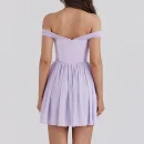 High Quality Y2K popular women's clothing Bow off shoulder mini dress women's dress Order Small MOQ