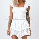 High Quality Women Clothing organic cotton off shoulder multi color mini women's dress Order Small MOQ