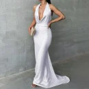 High Quality Women's holiday party dress halter open back maxi dress  women's dress Order Small MOQ