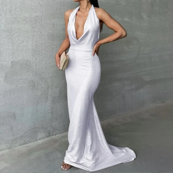 High Quality Women's holiday party dress halter open back maxi dress  women's dress Order Small MOQ - Image 6