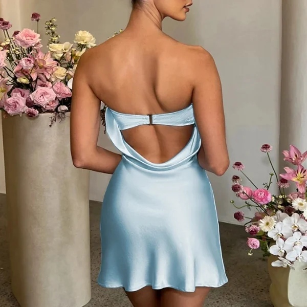 High Quality Polyester Women's dress Strapless cut out mini dresses women's dress Order Small MOQ - Image 5