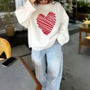 High Quality Turtleneck Women's Sweaters long sleeve Love print women's top Order Small MOQ