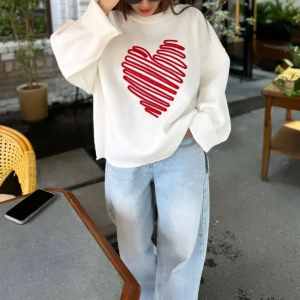 High Quality Turtleneck Women's Sweaters long sleeve Love print women's top Order Small MOQ - Image 3