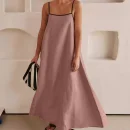 High Quality Women Clothing organic cotton Square collar oversize maxi women's dress Order Small MOQ