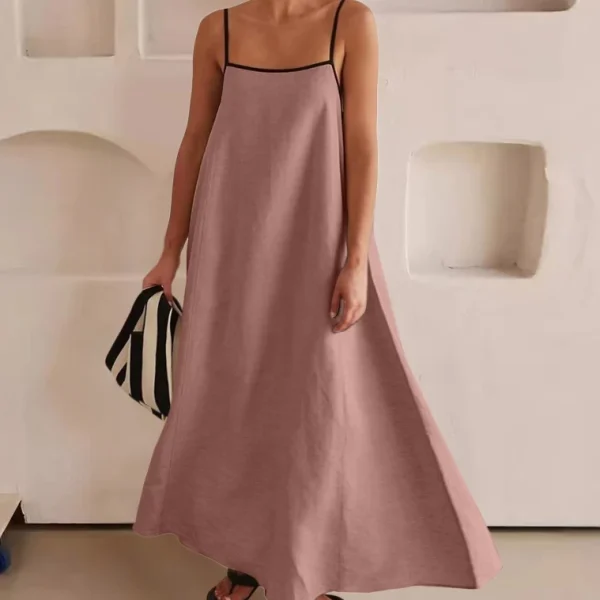 High Quality Women Clothing organic cotton Square collar oversize maxi women's dress Order Small MOQ - Image 6