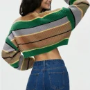 High Quality Casual Women's Sweaters  long sleeve Fashion Stripe matching women's top Order Small MOQ