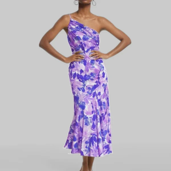 High Quality Digital printing Casual Dresses Subtropical print One-Shoulder women's dress Order Small MOQ - Image 3