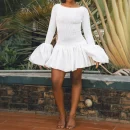 High Quality Y2K popular women's clothing Bow off shoulder mini dress women's dress Order Small MOQ
