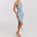 High Quality Digital printing Casual Dresses tie dye ruffled mesh drawstringwomen's dress Order Small MOQ