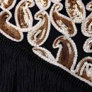 High Quality Women's holiday party dress sequin detail tassel Spaghetti strap dress Order Small MOQ