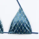 High Quality W - sport suit a bathing suit Metallic shining Swimwear drawstring Bikini Order Small MOQ