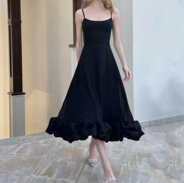 High Quality Women's holiday dress Solid color dress with large halter skirtwomen's dress Order Small MOQ - Image 2