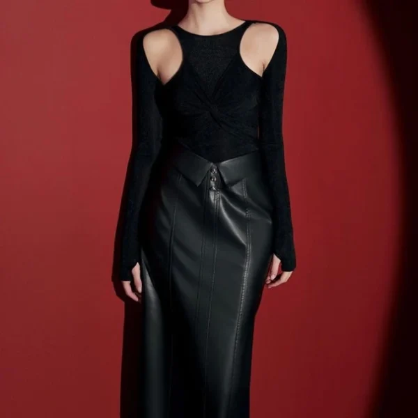 High Quality Y2K popular women's clothing cut out long sleeve body con women's top Order Small MOQ - Image 2