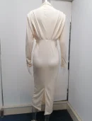 High Quality Casual Dresses-Shirt Dress maxi Round neck flared sleeves women's dress Order Small MOQ