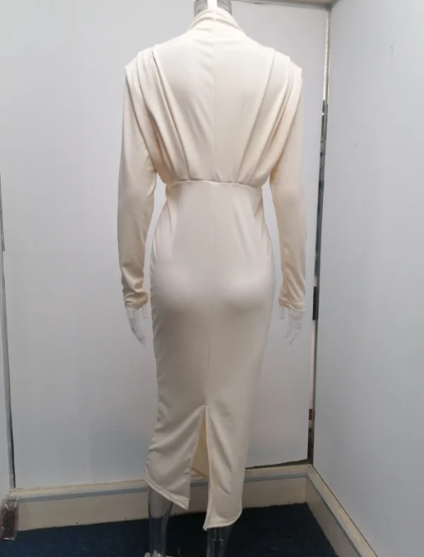 High Quality Casual Dresses-Shirt Dress maxi Round neck flared sleeves women's dress Order Small MOQ - Image 4