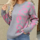 High Quality Turtleneck Women's Sweaters Round neck cover leopard print women's top Order Small MOQ
