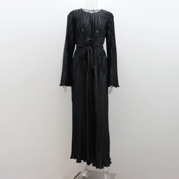 High Quality Casual Dresses-Shirt Dress maxi Round neck flared sleeves women's dress Order Small MOQ - Image 4