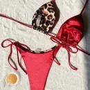 High Quality Bikinis and Beachwear drawstring Bikini leopard print Beach women's Swimwear Order Small MOQ
