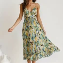 High Quality Holiday dress resort wear Beach dress flounce maxi dress women's dress Order Small MOQ
