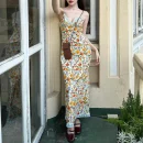 High Quality Holiday dress resort wear Subtropical print maxi dress women's dress Order Small MOQ