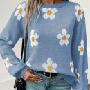 High Quality Casual Women's Sweaters s long sleeve Flower pattern women's top Order Small MOQ