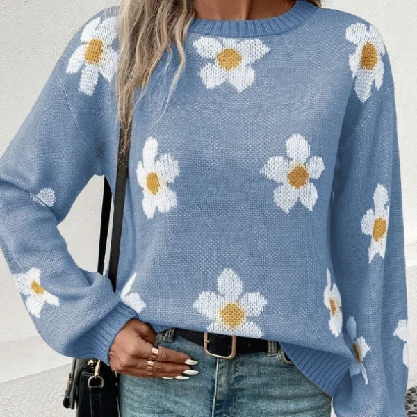 High Quality Casual Women's Sweaters s long sleeve Flower pattern women's top Order Small MOQ - Image 6